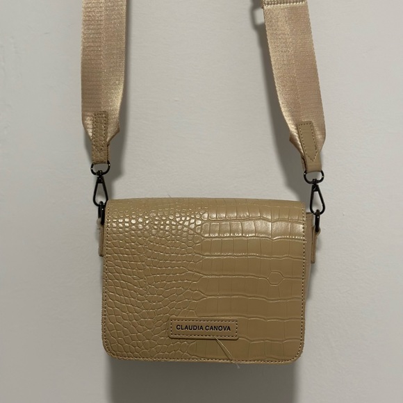 Wide strap crossbody bag in of white moc croc - Picture 3 of 3